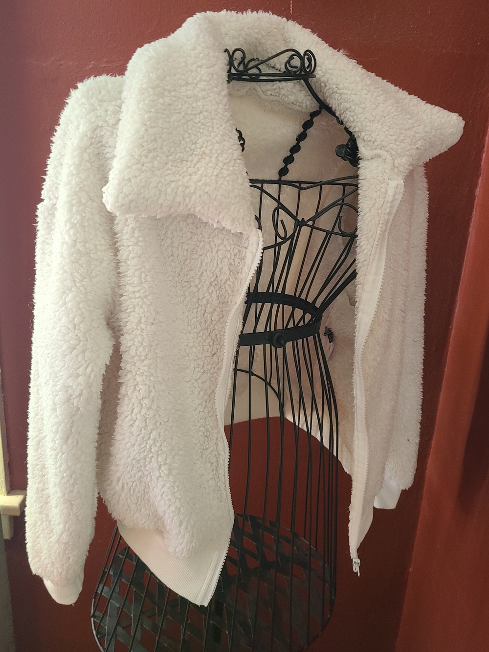 Cozy Cream Sherpa Jacket - Women's Zip-Up Coat